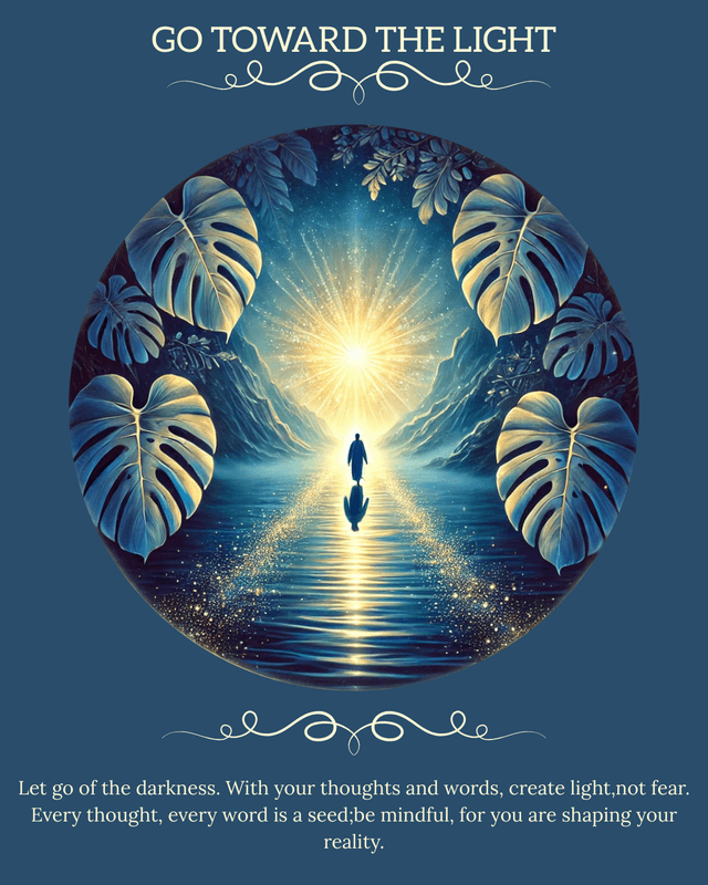 The Go toward the light. angel card